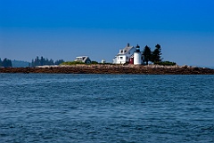 Blue Hill Bay Lighthouse on Flat Rocky Island in Maine